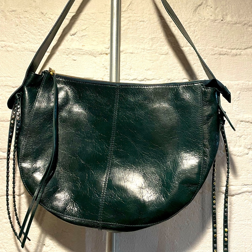 Green leather HOBO shoulder bag. Never used!